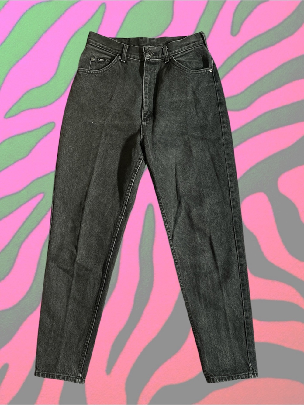 Vintage Lee Black High Waisted Straight Leg Jeans